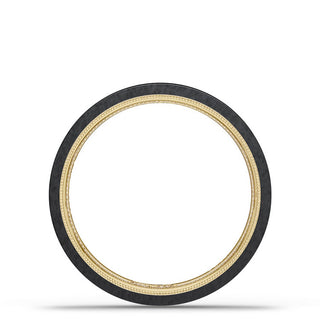 Titanium Two-Tone Flat Wedding Band - 4mm