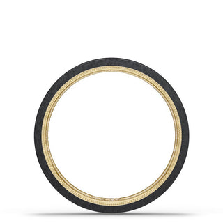 Titanium Two-Tone Flat Wedding Band - 4mm