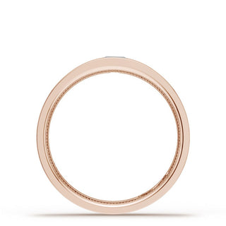 Bezel Set Diamond Wedding Band in High Polish