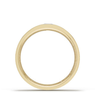 Bezel Set Diamond Wedding Band in High Polish