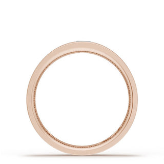 Bezel Set Diamond Wedding Band in Brushed Finish