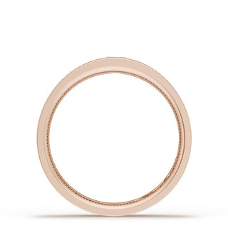 Bezel Set Diamond Wedding Band in Brushed Finish