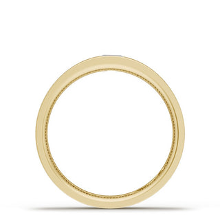 Bezel Set Diamond Wedding Band in Brushed Finish