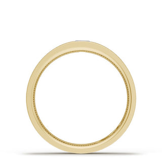 Bezel Set Diamond Wedding Band in Brushed Finish