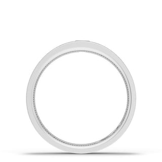 Bezel Set Diamond Wedding Band in Brushed Finish