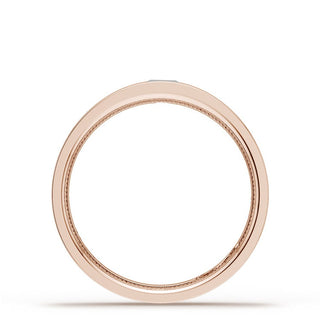 Bezel Set Diamond Wedding Band in Satin Finish