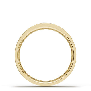 Bezel Set Diamond Wedding Band in Satin Finish