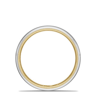Classic Two-Tone Rounded Wedding Band in High Polish