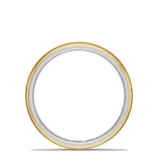 Classic Two-Tone Rounded Wedding Band in High Polish