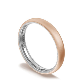 Classic Two-Tone Rounded Wedding Band in Satin Finish