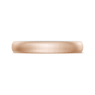 Classic Two-Tone Rounded Wedding Band in Satin Finish