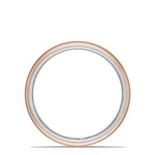Classic Two-Tone Rounded Wedding Band in Satin Finish