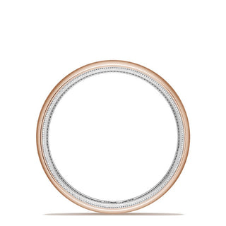 Classic Two-Tone Rounded Wedding Band in Satin Finish