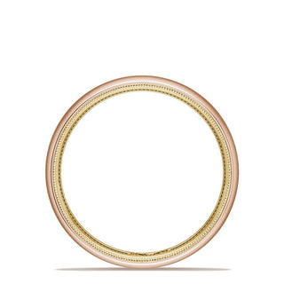 Classic Two-Tone Rounded Wedding Band in Satin Finish