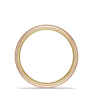 Classic Two-Tone Rounded Wedding Band in Satin Finish