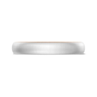 Classic Two-Tone Rounded Wedding Band in Satin Finish