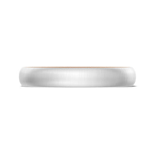 Classic Two-Tone Rounded Wedding Band in Satin Finish