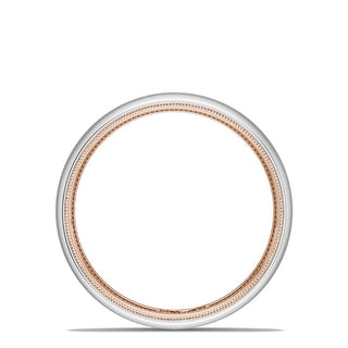 Classic Two-Tone Rounded Wedding Band in Satin Finish