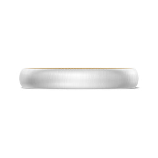 Classic Two-Tone Rounded Wedding Band in Satin Finish