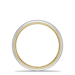 Classic Two-Tone Rounded Wedding Band in Satin Finish