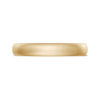 Classic Two-Tone Rounded Wedding Band in Satin Finish