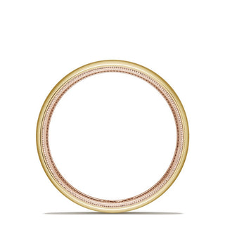 Classic Two-Tone Rounded Wedding Band in Satin Finish