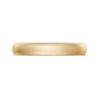 Classic Two-Tone Rounded Wedding Band in Satin Finish