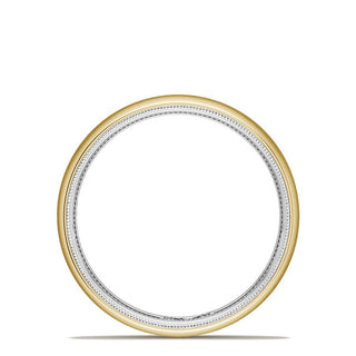Classic Two-Tone Rounded Wedding Band in Satin Finish
