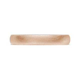 Classic Two-Tone Rounded Wedding Band in Brushed Finish