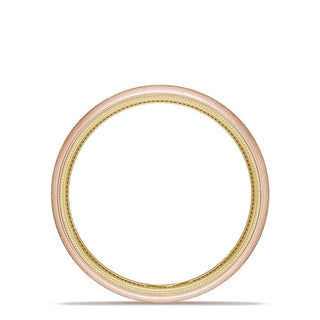 Classic Two-Tone Rounded Wedding Band in Brushed Finish