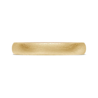 Classic Two-Tone Rounded Wedding Band in Brushed Finish
