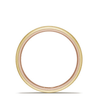 Classic Two-Tone Rounded Wedding Band in Brushed Finish