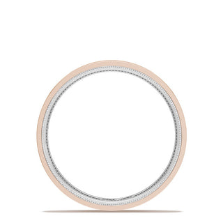 Classic Two-Tone Flat Wedding Band in High Polish