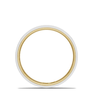 Classic Two-Tone Flat Wedding Band in High Polish