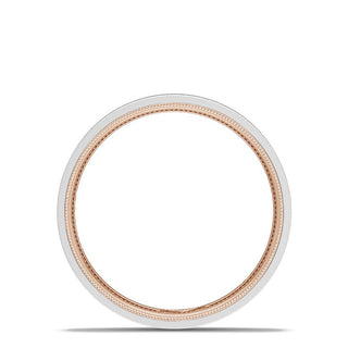 Classic Two-Tone Flat Wedding Band in Brushed Finish