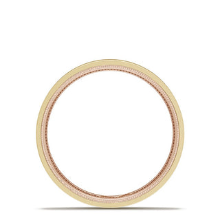 Classic Two-Tone Flat Wedding Band in Brushed Finish