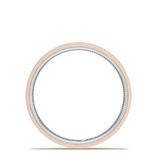 Classic Two-Tone Flat Wedding Band in Satin Finish