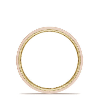 Classic Two-Tone Flat Wedding Band in Satin Finish