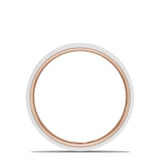 Classic Two-Tone Flat Wedding Band in Satin Finish