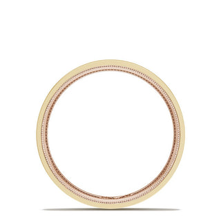 Classic Two-Tone Flat Wedding Band in Satin Finish