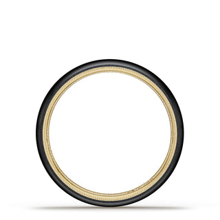 Titanium Two-Tone Round Wedding Band - 4mm