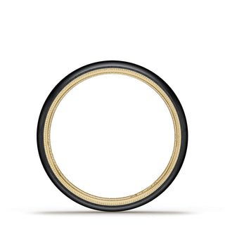Titanium Two-Tone Round Wedding Band - 4mm