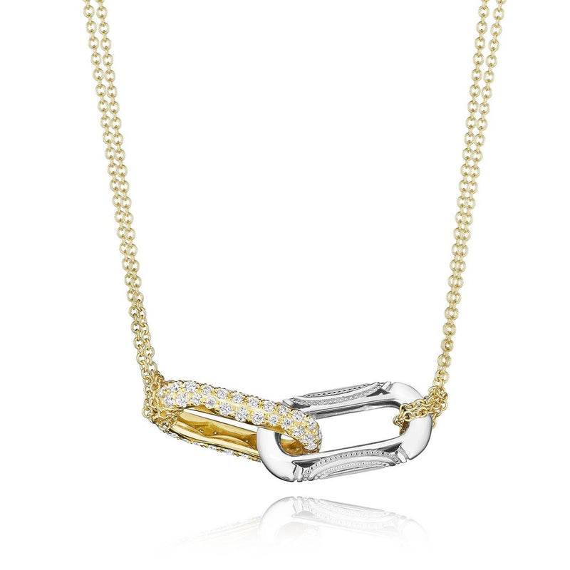 Double Link Pendant, Diamond Two-Tone