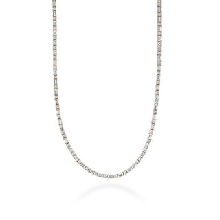 Diamond Tennis Necklace, Baguette & Round in 18kt Rose Gold