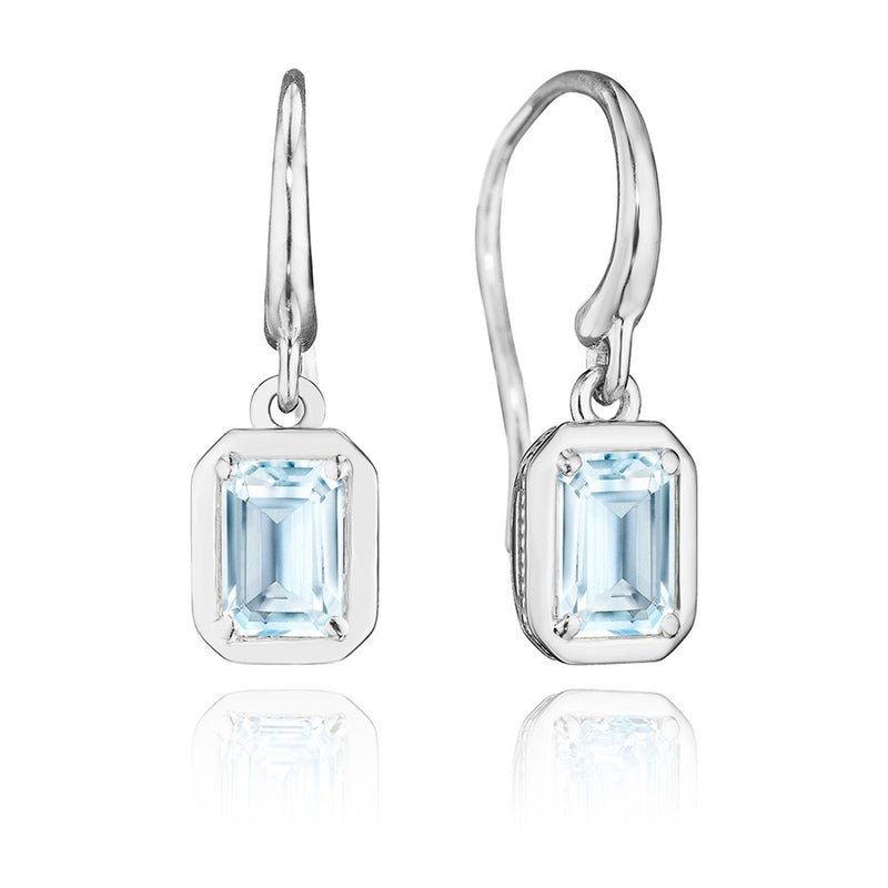 Sky Blue Topaz French Wire Earring - 1.4ct in 14kt Rose Gold