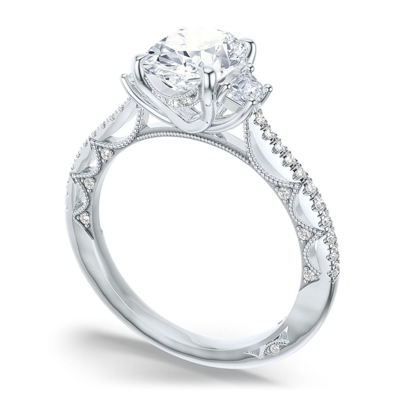 Oval 3-Stone Engagement Ring
