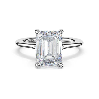 Emerald Solitaire Engagement Ring