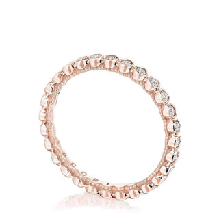 Round Bezel Droplet Wedding Band with Diamond