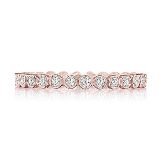 Round Bezel Droplet Wedding Band with Diamond