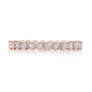 Round Bezel Droplet Wedding Band with Diamond